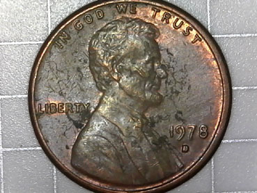 1978-D-Penny---Bad-Planchet,-Dirty-Die?-Looks-Like-Lint..